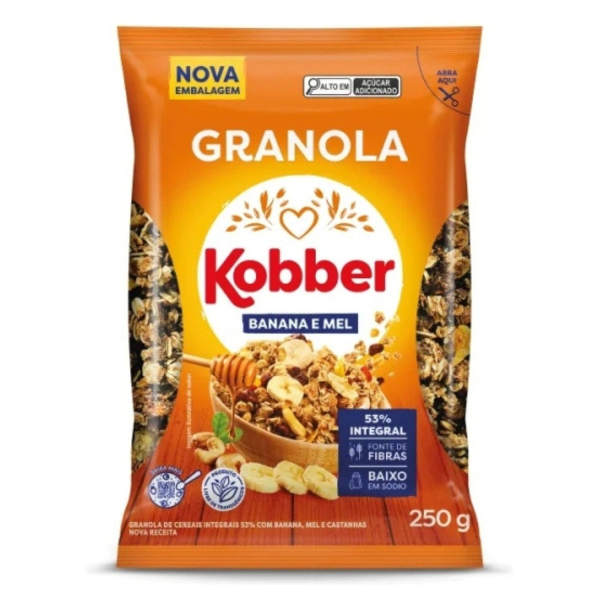 Granola Kobber Banana e Mel 250g Pacote