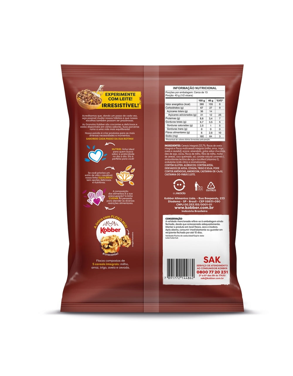Granola Chocolate e Amendoim Nutrir 500g