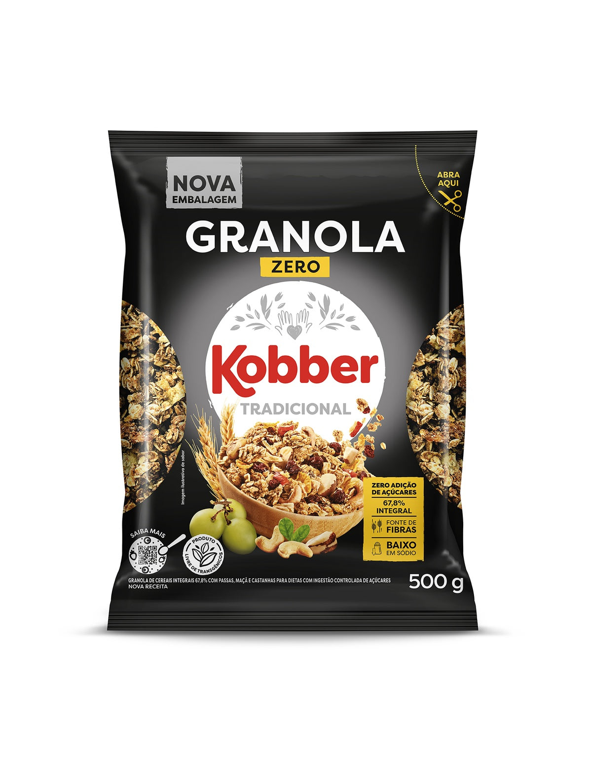 Granola Tradicional Zero Acucar 500g Kobber