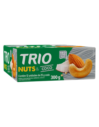 Barra Trio Nuts e Coco 25g Caixa com 12 Unidades