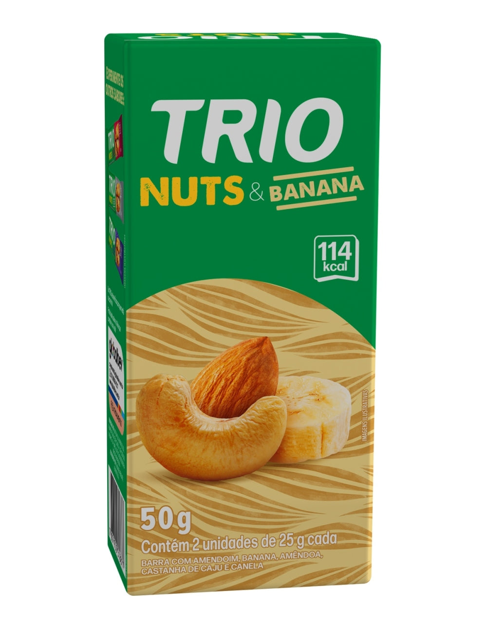 Barra Trio Nuts e Banana 25g Pack com 2 Unidades