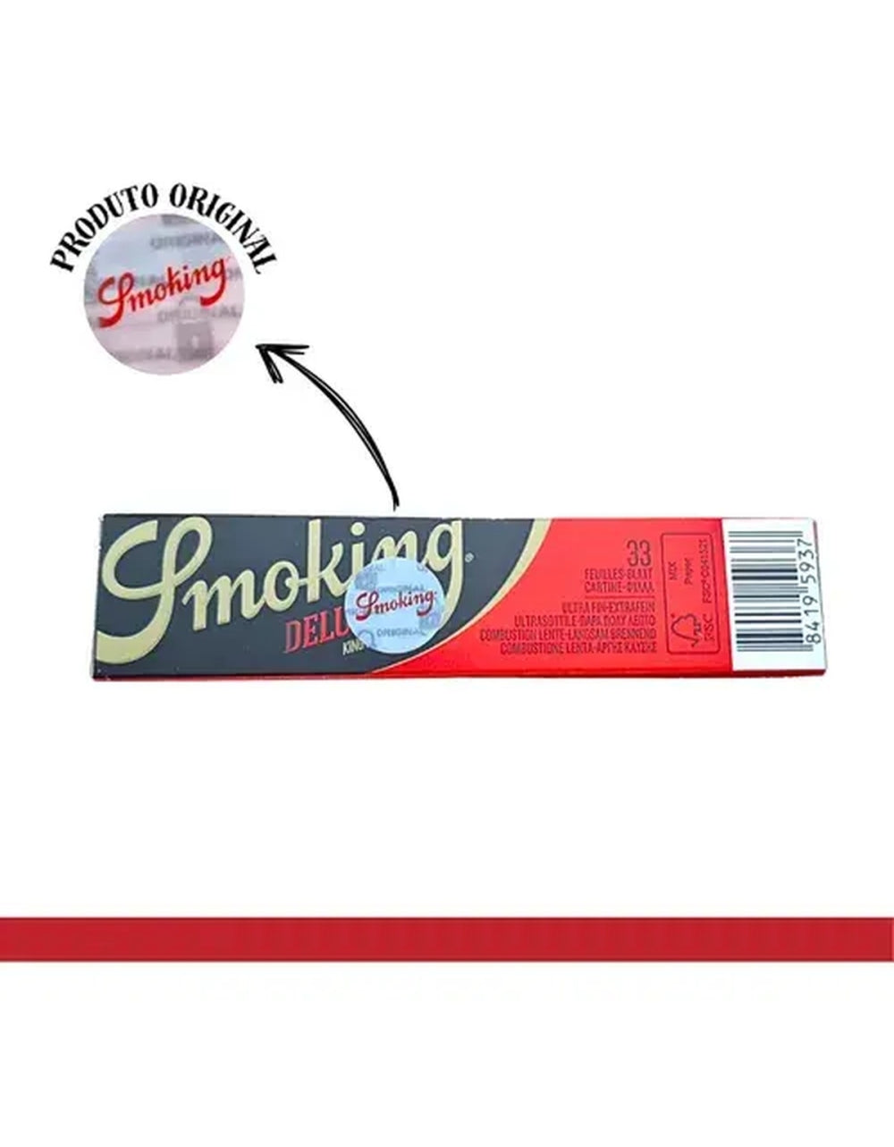 Caixa Seda Smoking Deluxe King Size 50 unidades