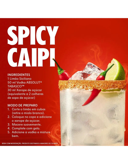Vodka Absolut Tabasco Pimenta 750ml