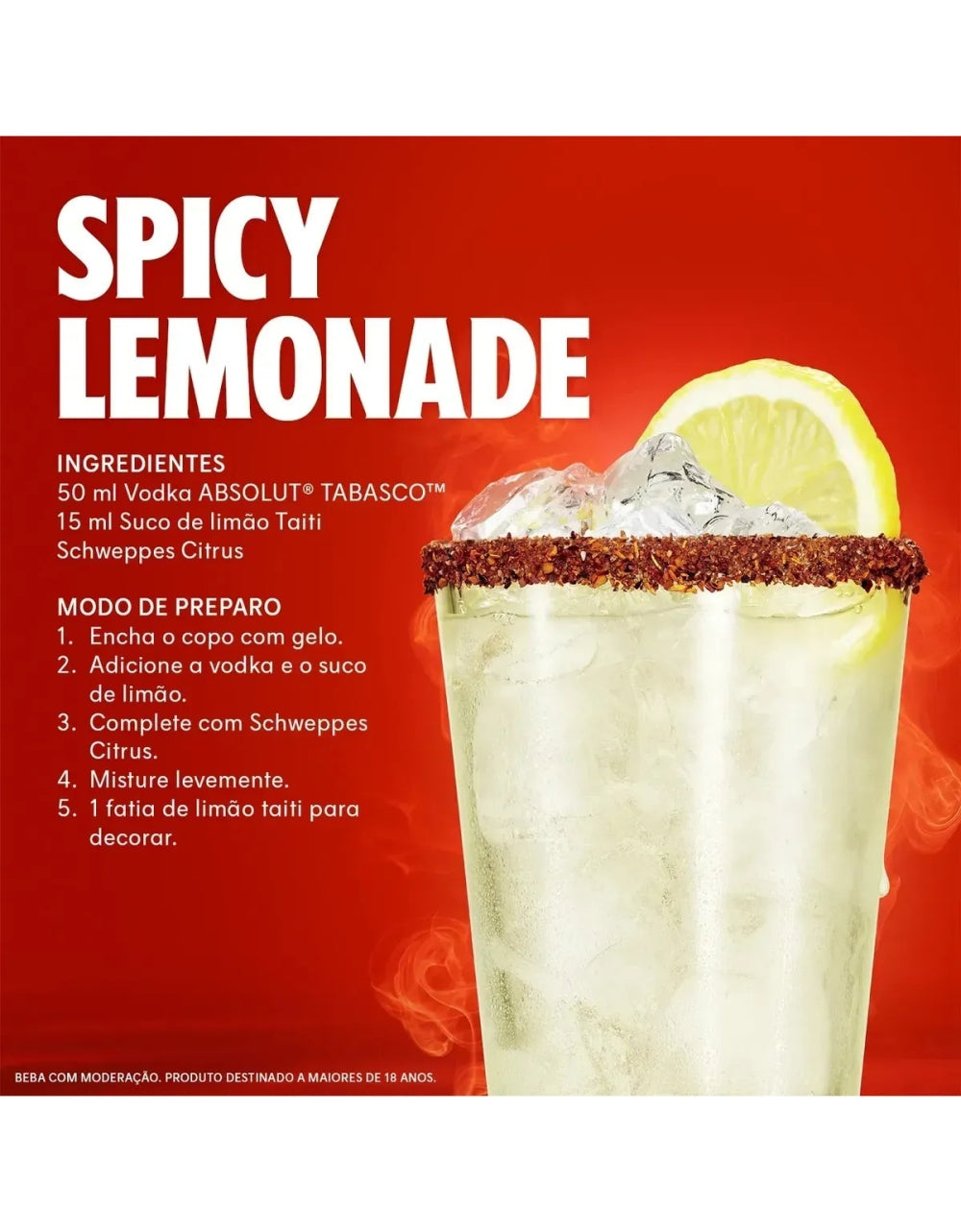 Vodka Absolut Tabasco Pimenta 750ml