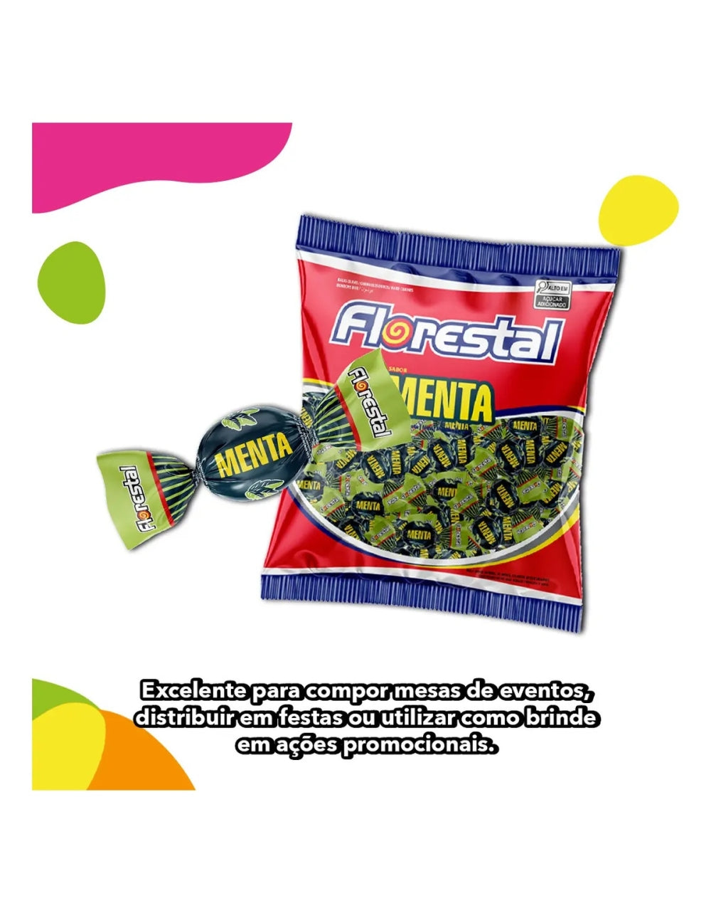 Caramelo Florestal bala dura menta sem gluten 500 g