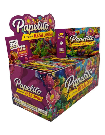 Caixa Piteira Papelito Mega Longa Dupla 2x1 30 Blocos
