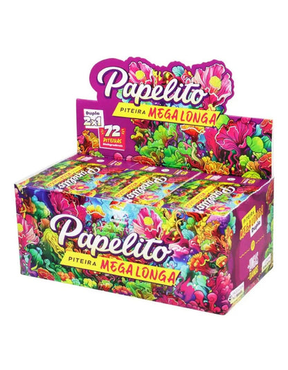 Caixa Piteira Papelito Mega Longa Dupla 2x1 30 Blocos