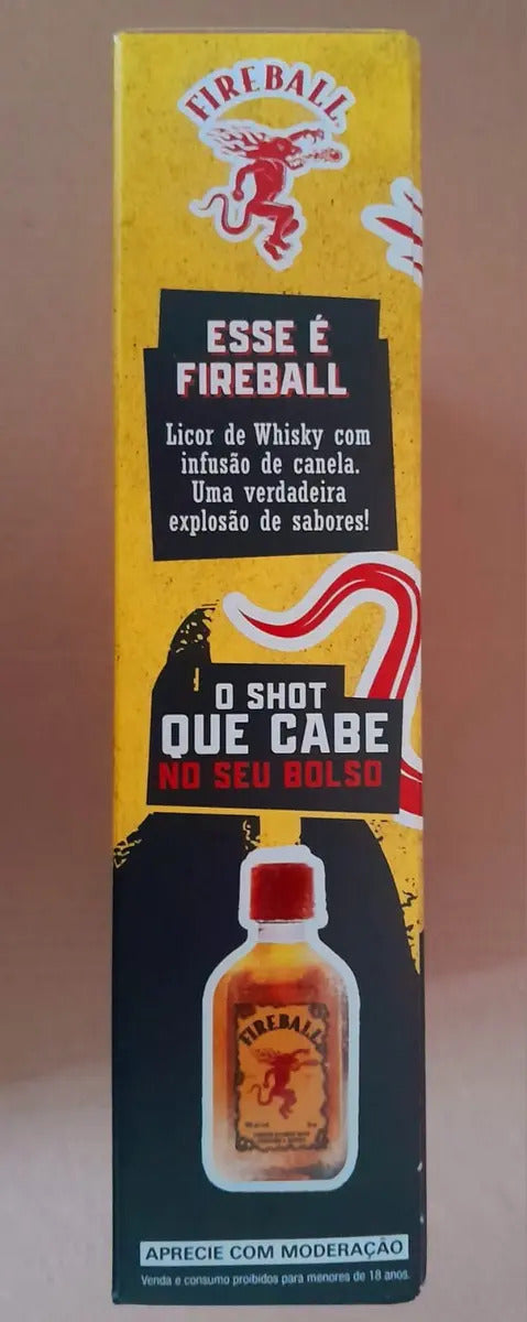 Kit Whisky Fireball 750ml + 2 Miniaturas 50ml + Shot
