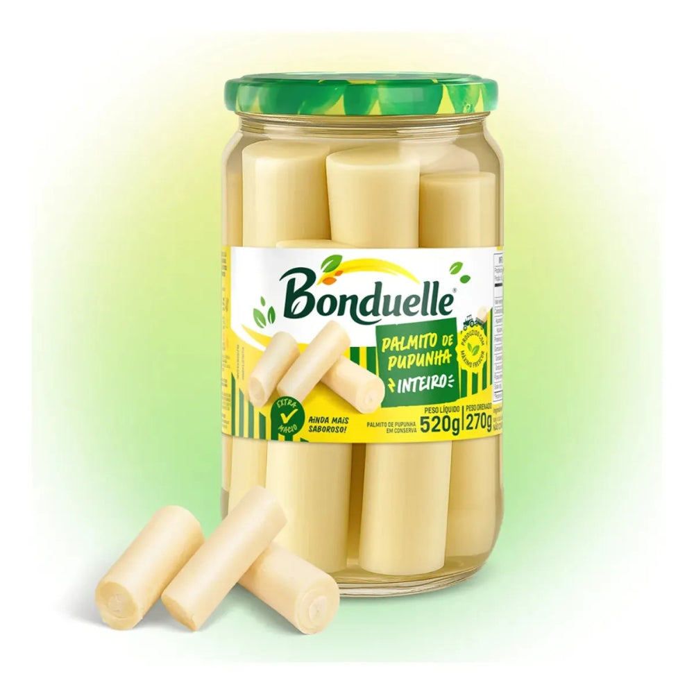 Palmito Pupunha Inteiro Bonduelle Vidro 520g