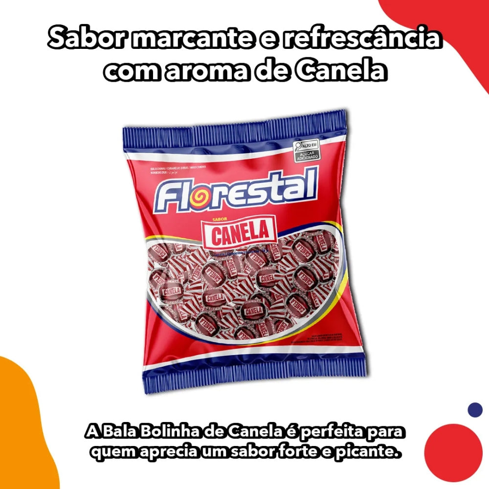 Bala Dura Florestal Canela Bolinha 500g