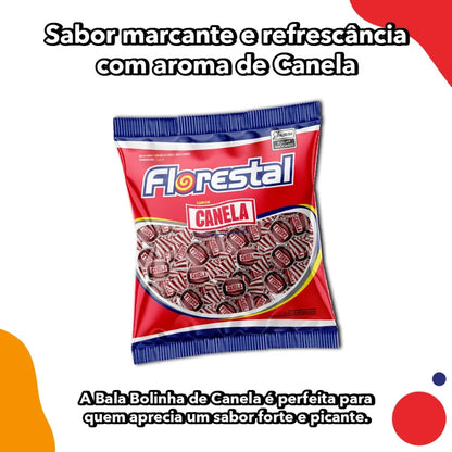 Bala Dura Florestal Canela Bolinha 500g