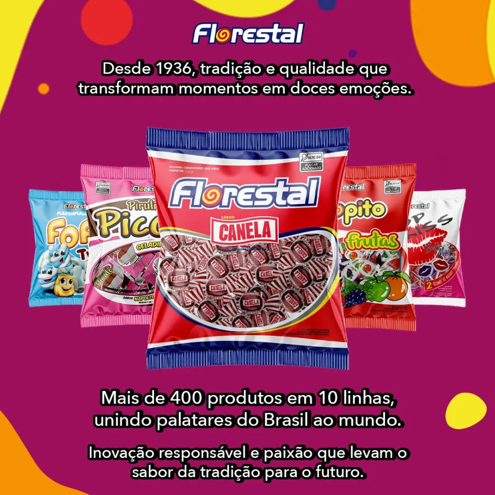 Bala Dura Florestal Canela Bolinha 500g