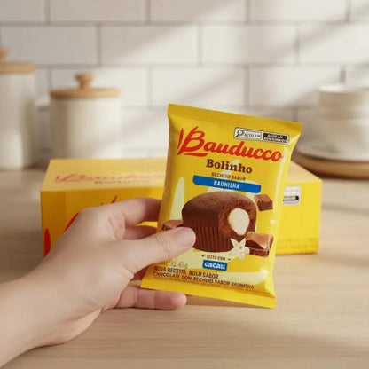 Bolinho Bauducco Chocolate Recheio Baunilha 16x40g