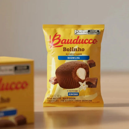 Bolinho Bauducco Chocolate Recheio Baunilha 16x40g