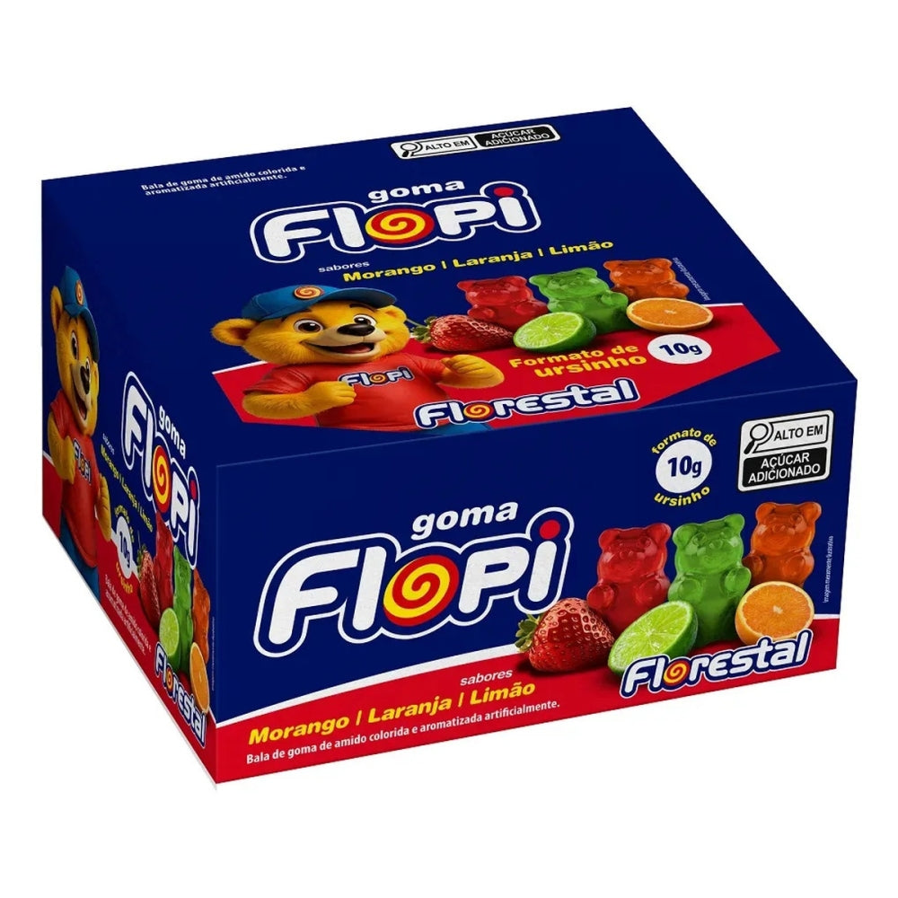 Bala de Goma Florestal Flopi Ursinho Sortida 250g
