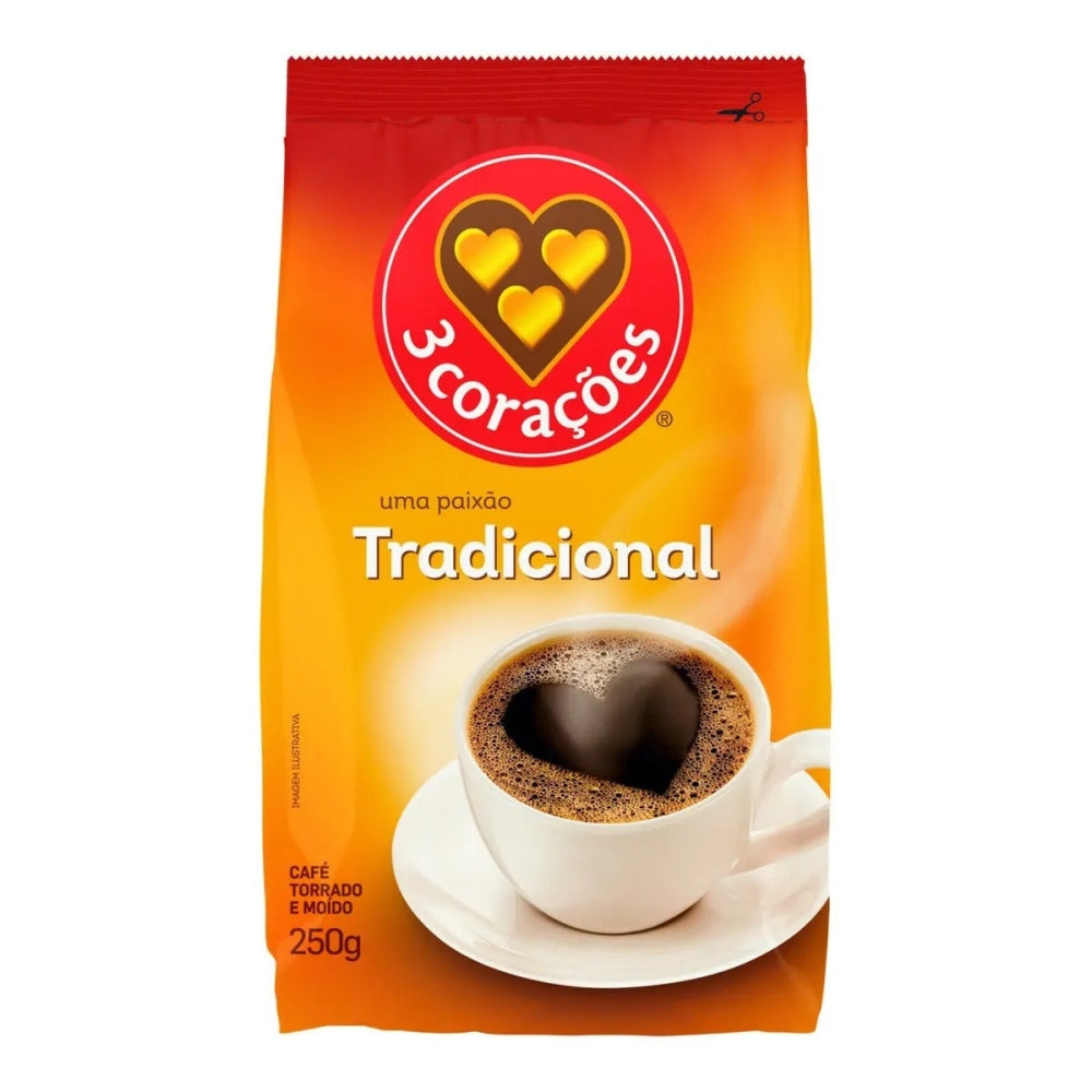 Cafe 3 Coracoes Tradicional Torrado e Moido 250g