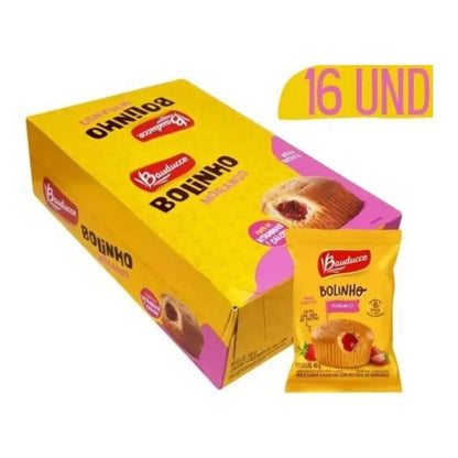 Bolinho Bauducco Morango Recheado Display 16 Un 40g