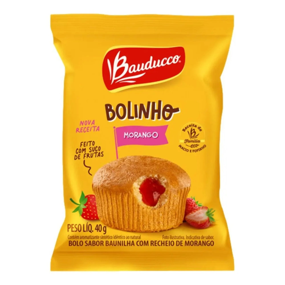 Bolinho Bauducco Morango Recheado Display 16 Un 40g