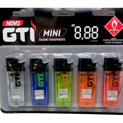 Isqueiro GTI Mini Transparente Cartela com 10