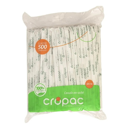 Canudo Cropac 5mm Sache Biodegradavel 500 Unidades