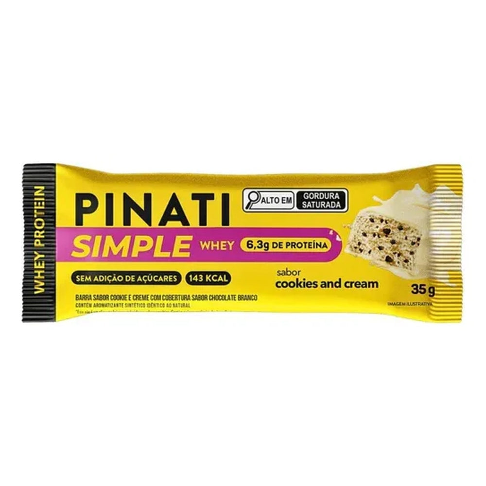 Barra Pinati Simple Whey Cookies and Cream 35g 16un