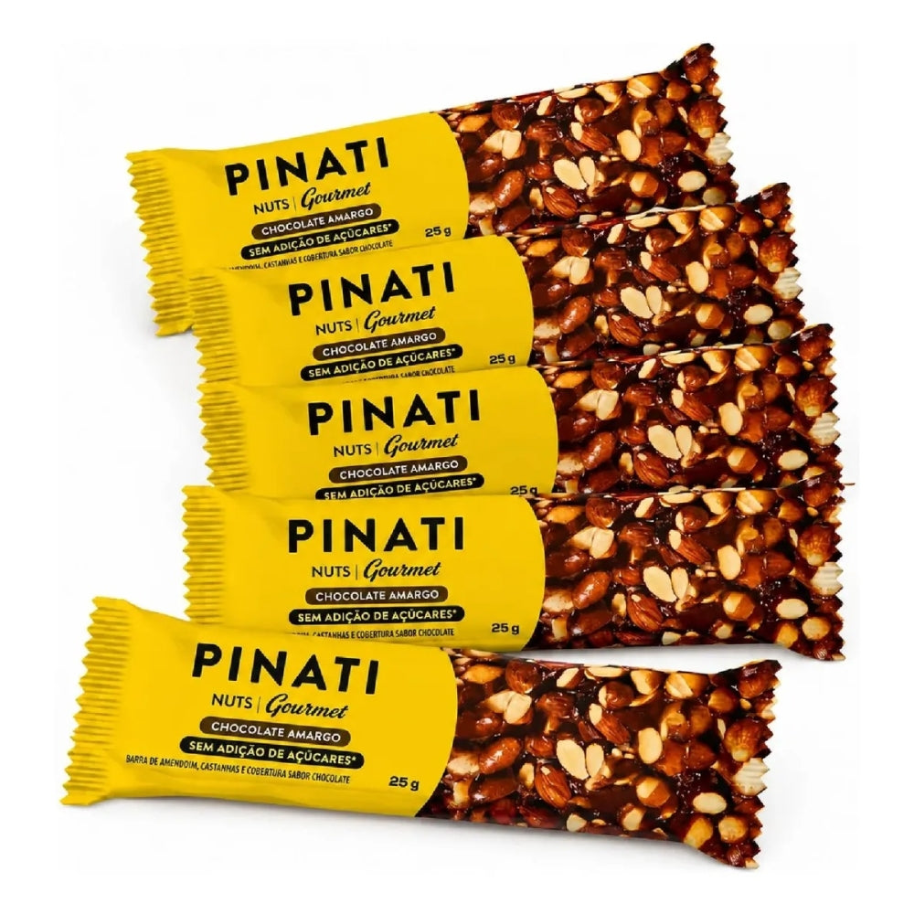 Barra Pinati Nuts Gourmet Chocolate Amargo 25g 20un