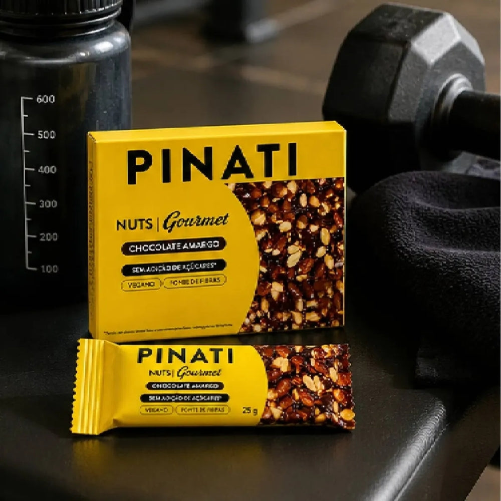 Barra Pinati Nuts Gourmet Chocolate Amargo 25g 20un