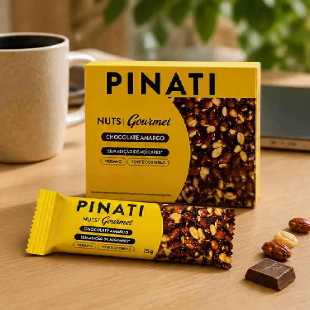 Barra Pinati Nuts Gourmet Chocolate Amargo 25g 20un