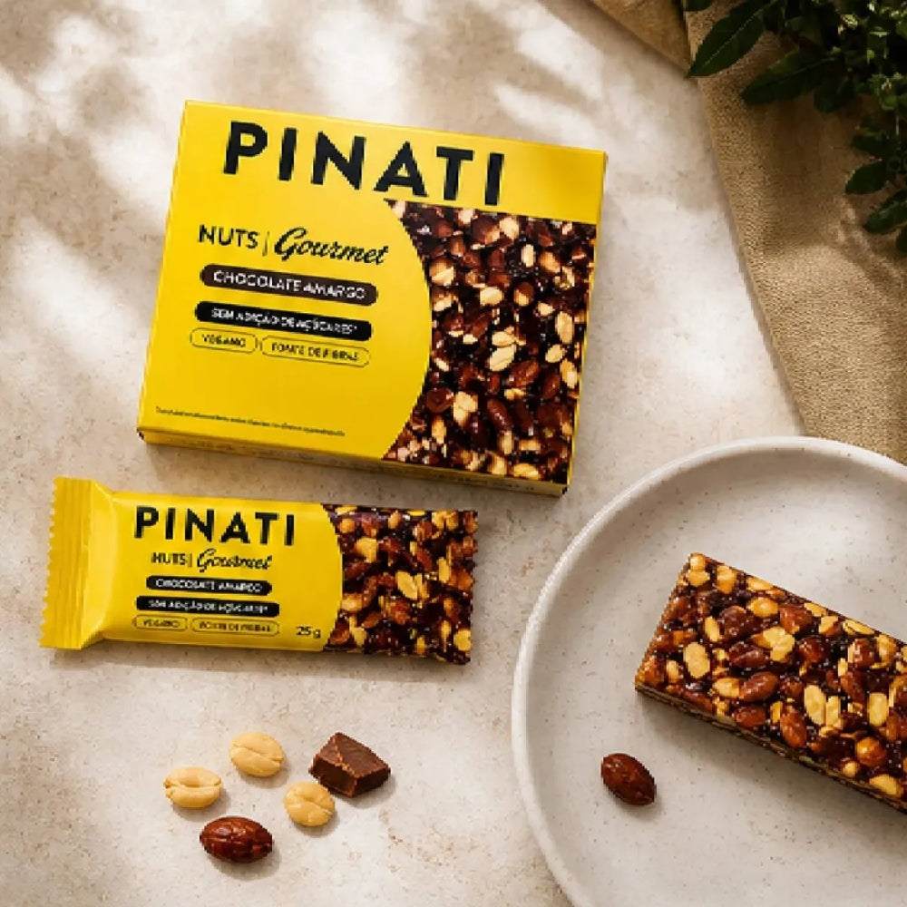 Barra Pinati Nuts Gourmet Chocolate Amargo 25g 20un