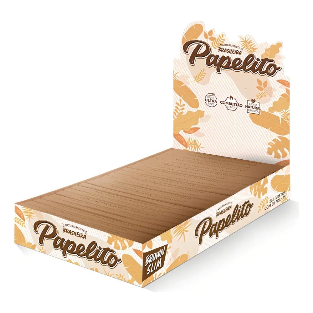 Papelito King Size Brown Slim 50 unidades 108x36mm marrom