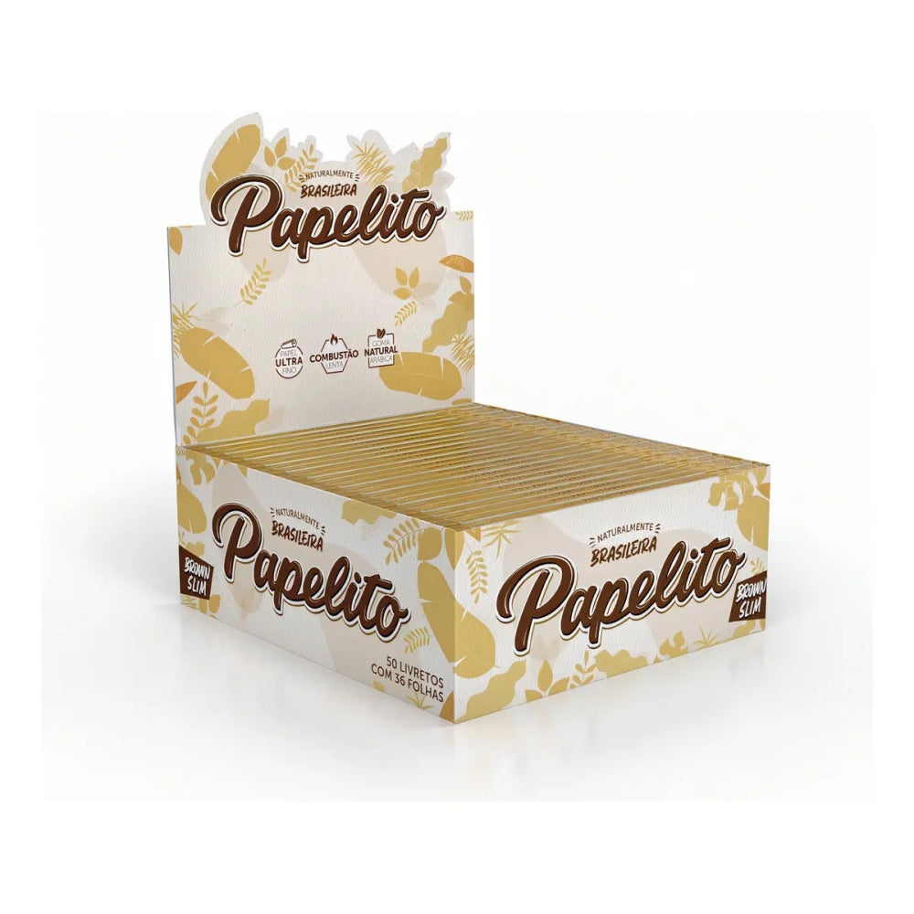 Papelito King Size Brown Slim 50 unidades 108x36mm marrom