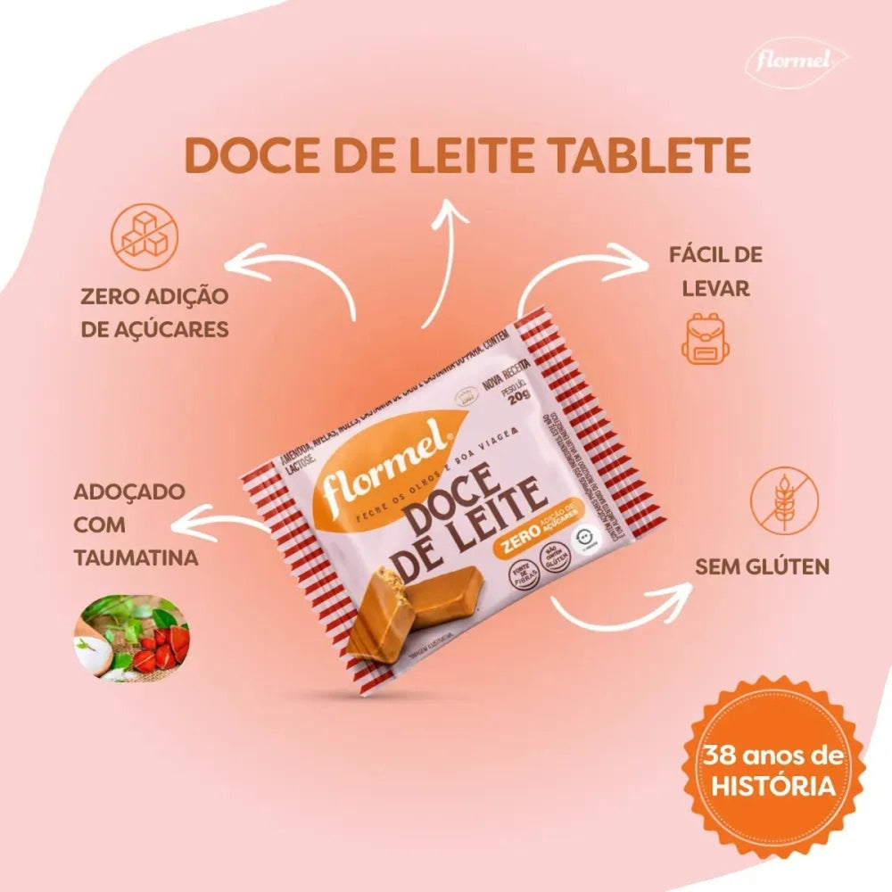 Doce De Leite Zero Açúcar Flormel Caixa 24 Tabletes