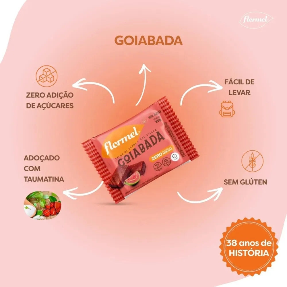 Goiabada Zero Acucar Flormel Display 24x20g