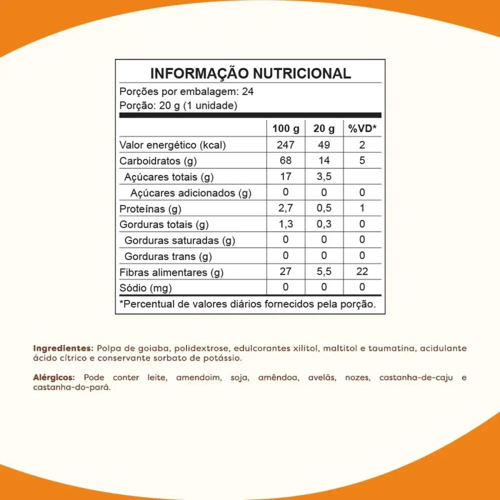 Goiabada Zero Acucar Flormel Display 24x20g