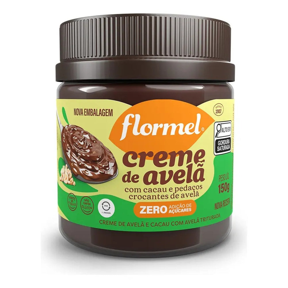 Creme de Avelã com Cacau e Avelã Crocante Flormel Pote 150g
