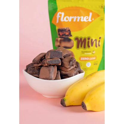 Mini Bombom Zero Açúcar Chocolate Banana Sem Glúten Flormel Pouch 60g