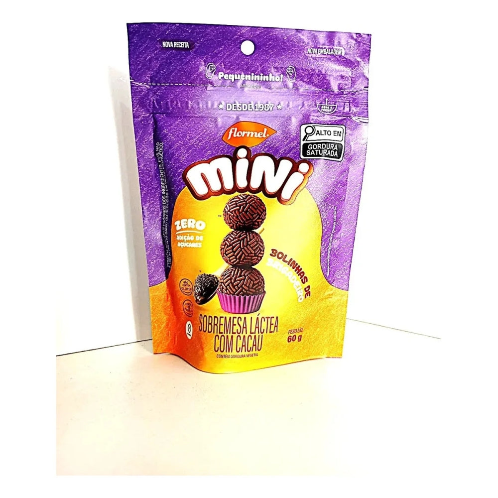 Bolinhas De Brigadeiro Com Cacau Flormel Zero Açúcar 60g