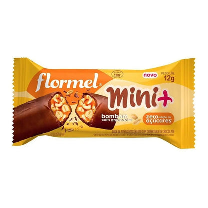 Bombom Chocolate Com Amendoim Zero Açúcar Sem Gluten Mini Flormel 12g 16 Unidades