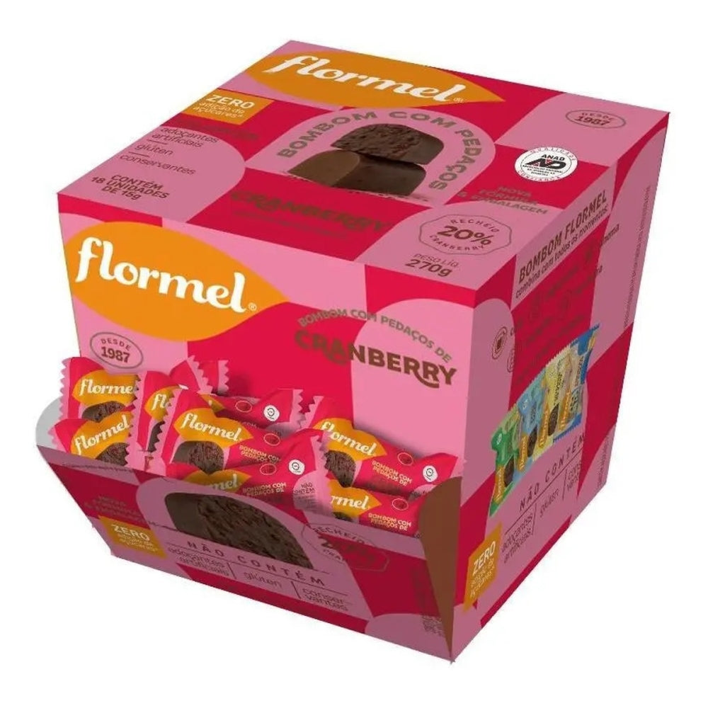 Bombom Flormel Cranberry Display 18un 270g
