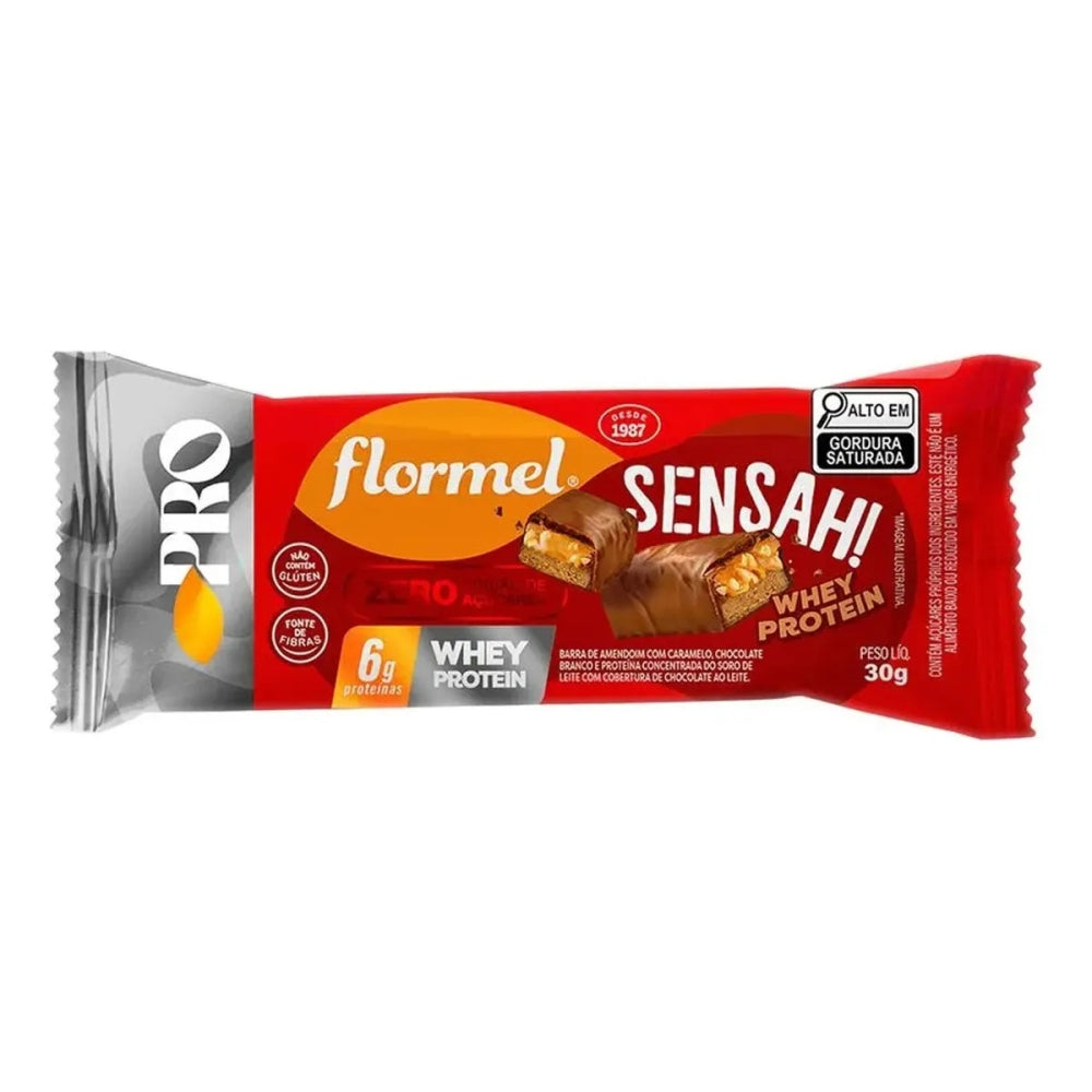 Barra Flormel Sensah Whey Protein Caixa 16x30g