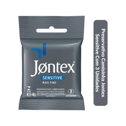 Preservativo Jontex Sensitive Mais Fino Pacote 3 Unidades