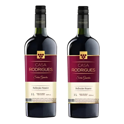 2un Vinho Casa Rodrigues Tinto Suave De 1 Litro