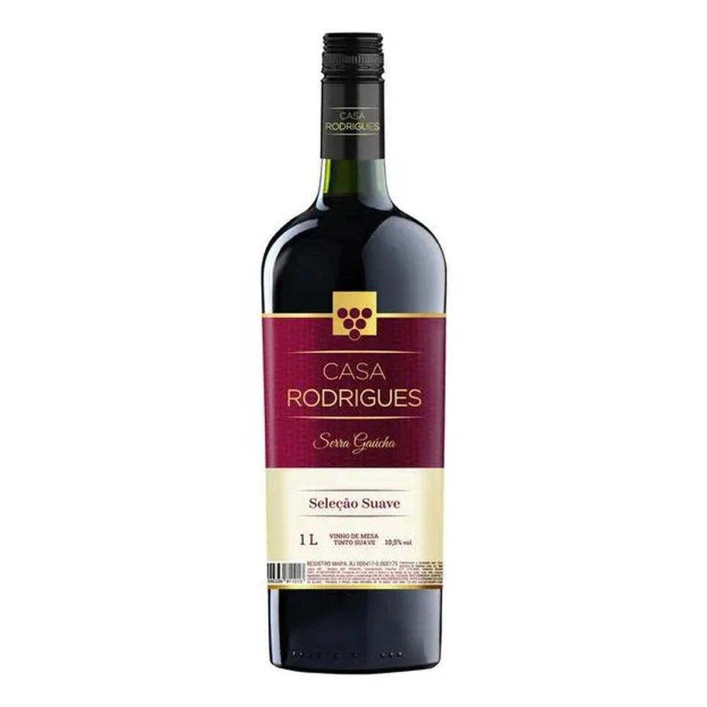 2un Vinho Casa Rodrigues Tinto Suave De 1 Litro