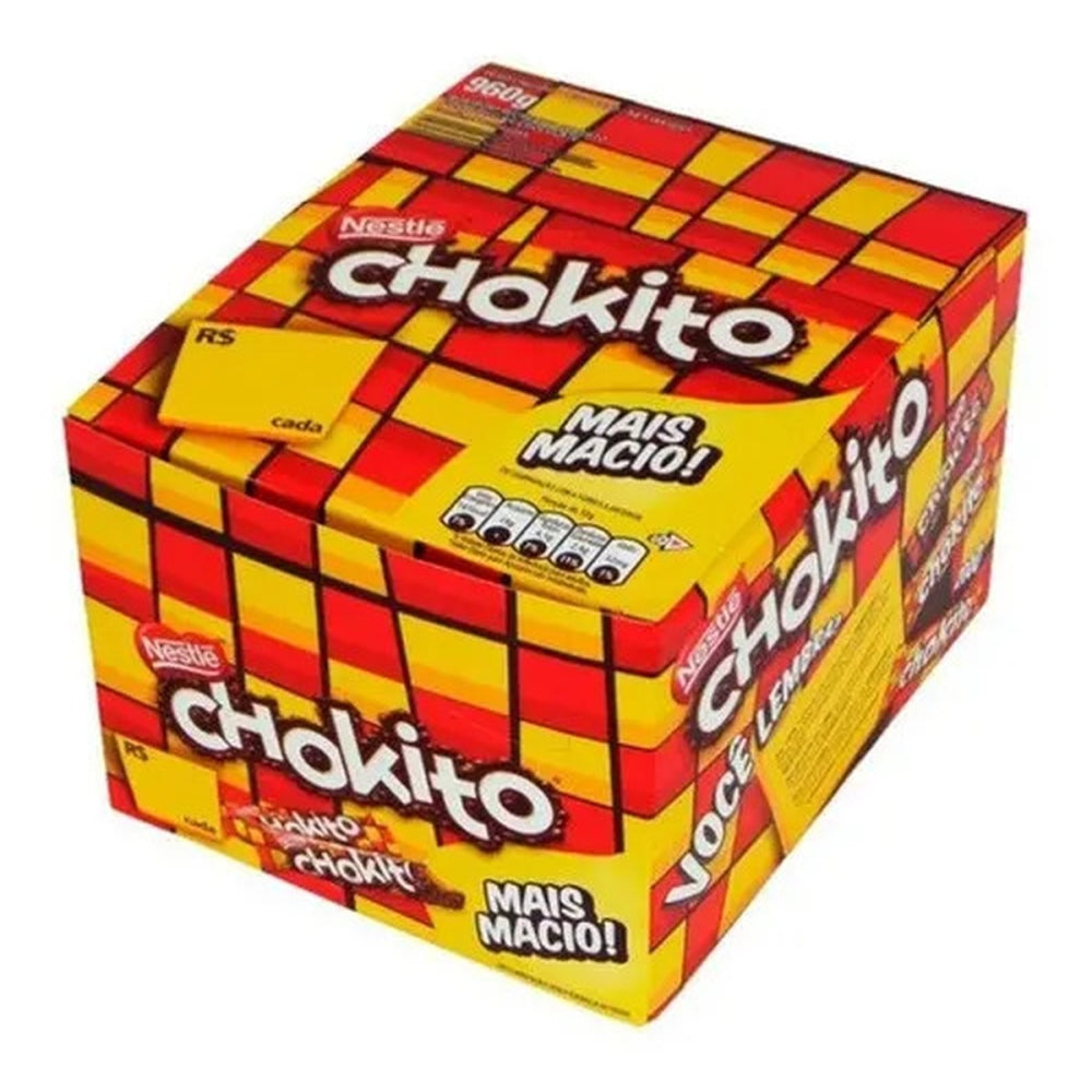 Chocolate ao Leite Chokito Nestlé, Caixa com 30 Unidades de