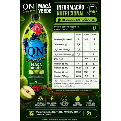 Energético QN Maçã Verde 2 Litros