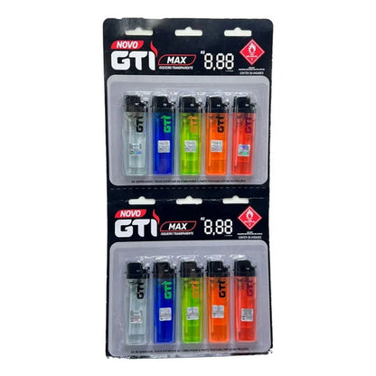 Isqueiro GTI Max Transparente Cartela com 10