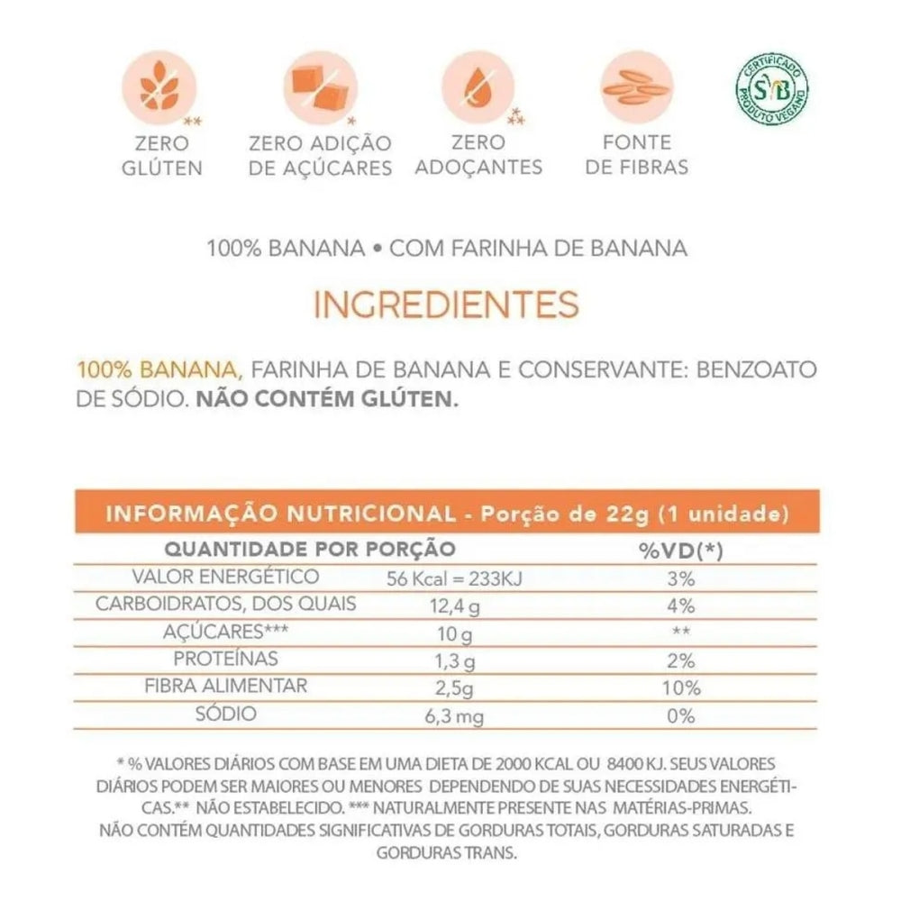 Bananada Cremosa Zero Flormel Caixa com 20x22 g