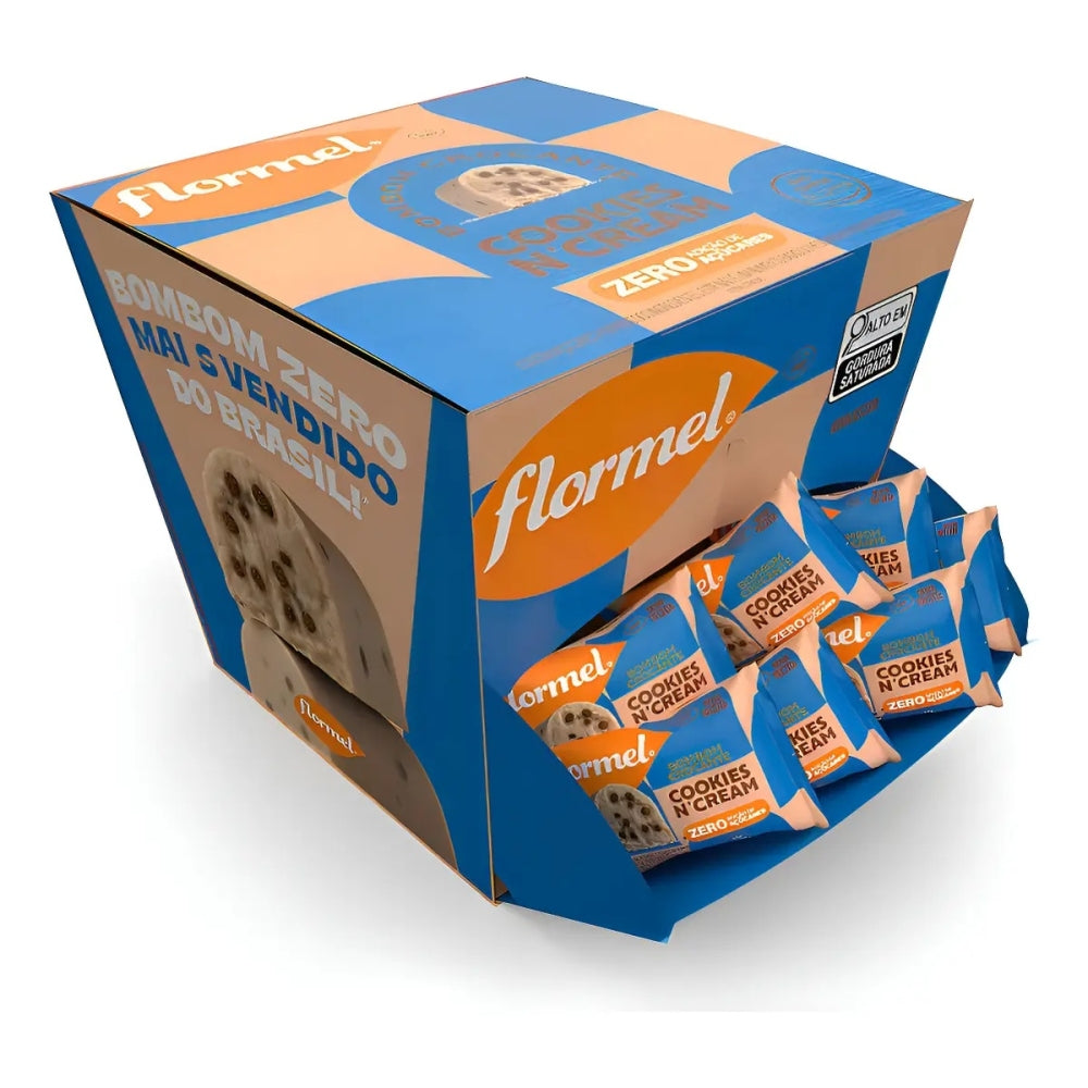 Bombom Cookies N\'Cream Flormel Caixa com 18 Unidades