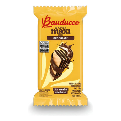Wafer Maxi Chocolate Bauducco 104 g Caixa com 36