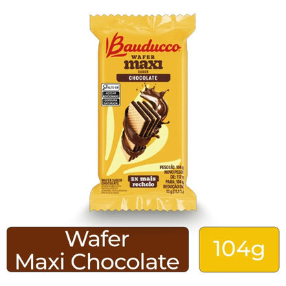 Wafer Maxi Chocolate Bauducco 104 g Caixa com 36